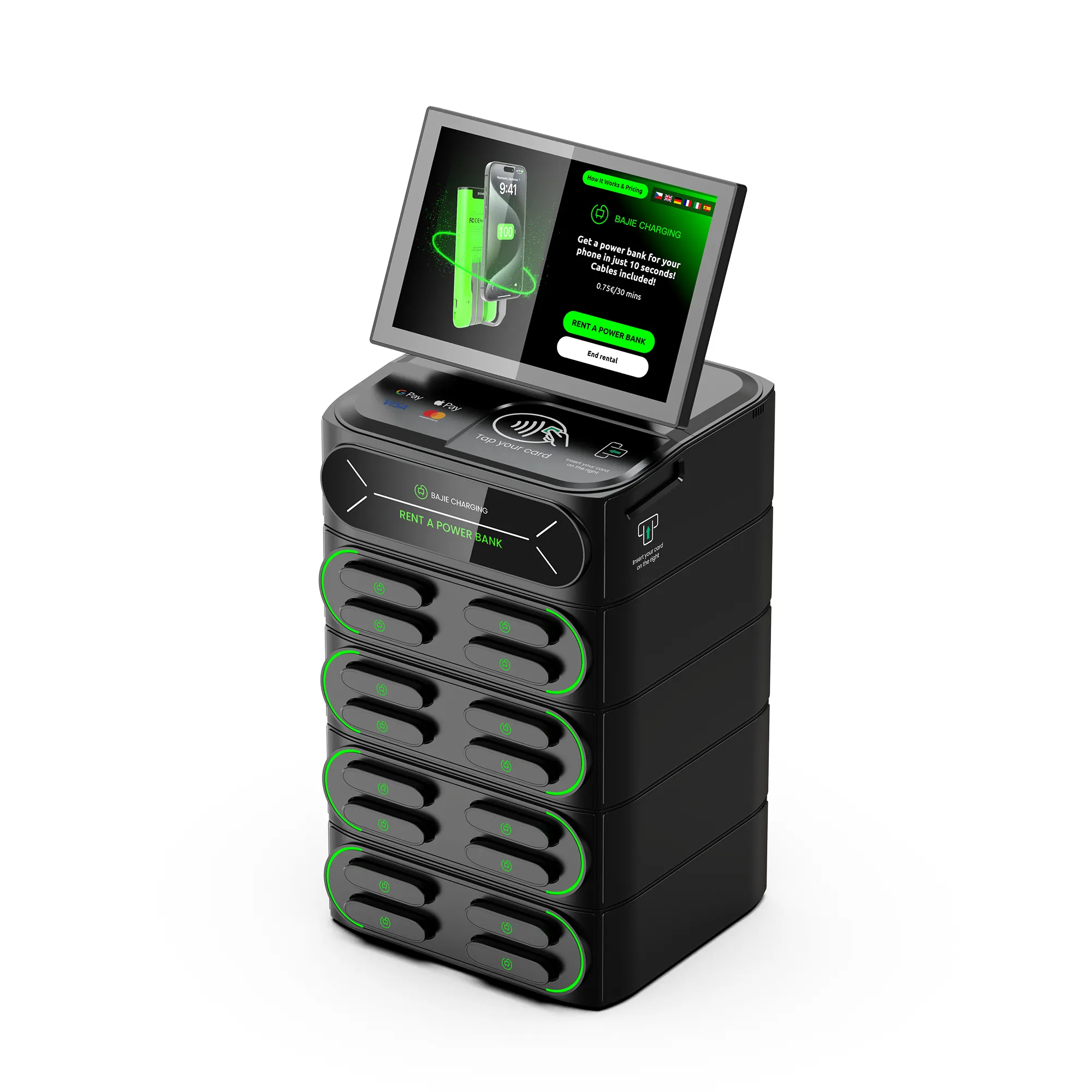 16 - Slot Power Bank Rental + Touch & POS