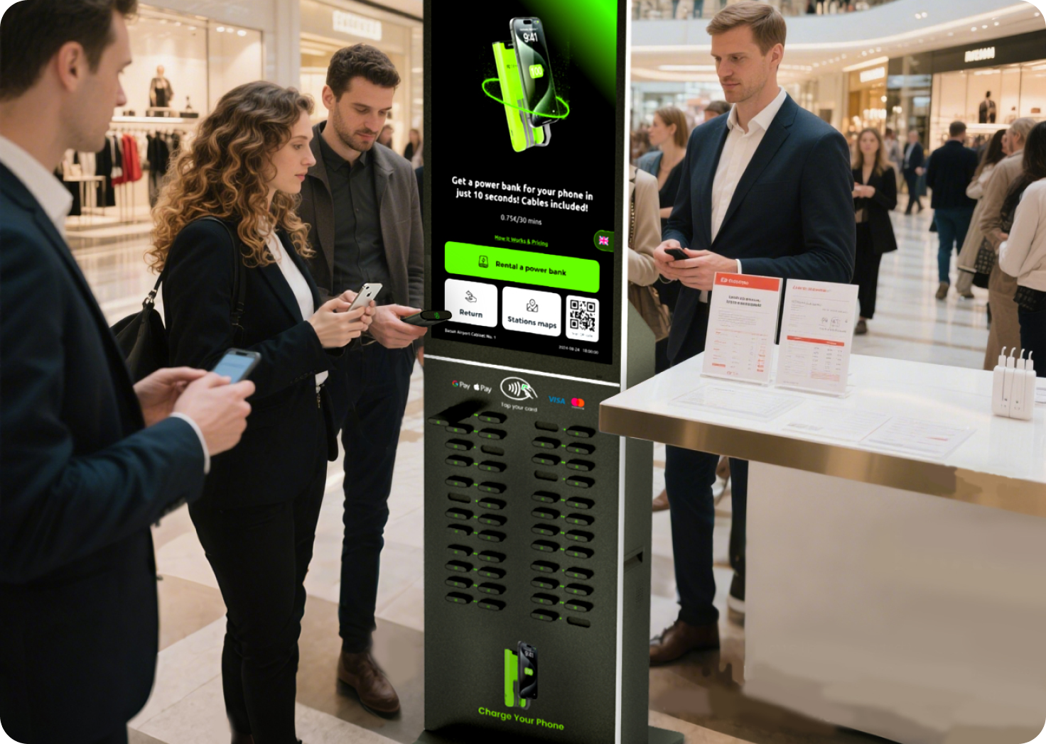 Shared Power Banks,  Energy Available Anytime,  Anywhere