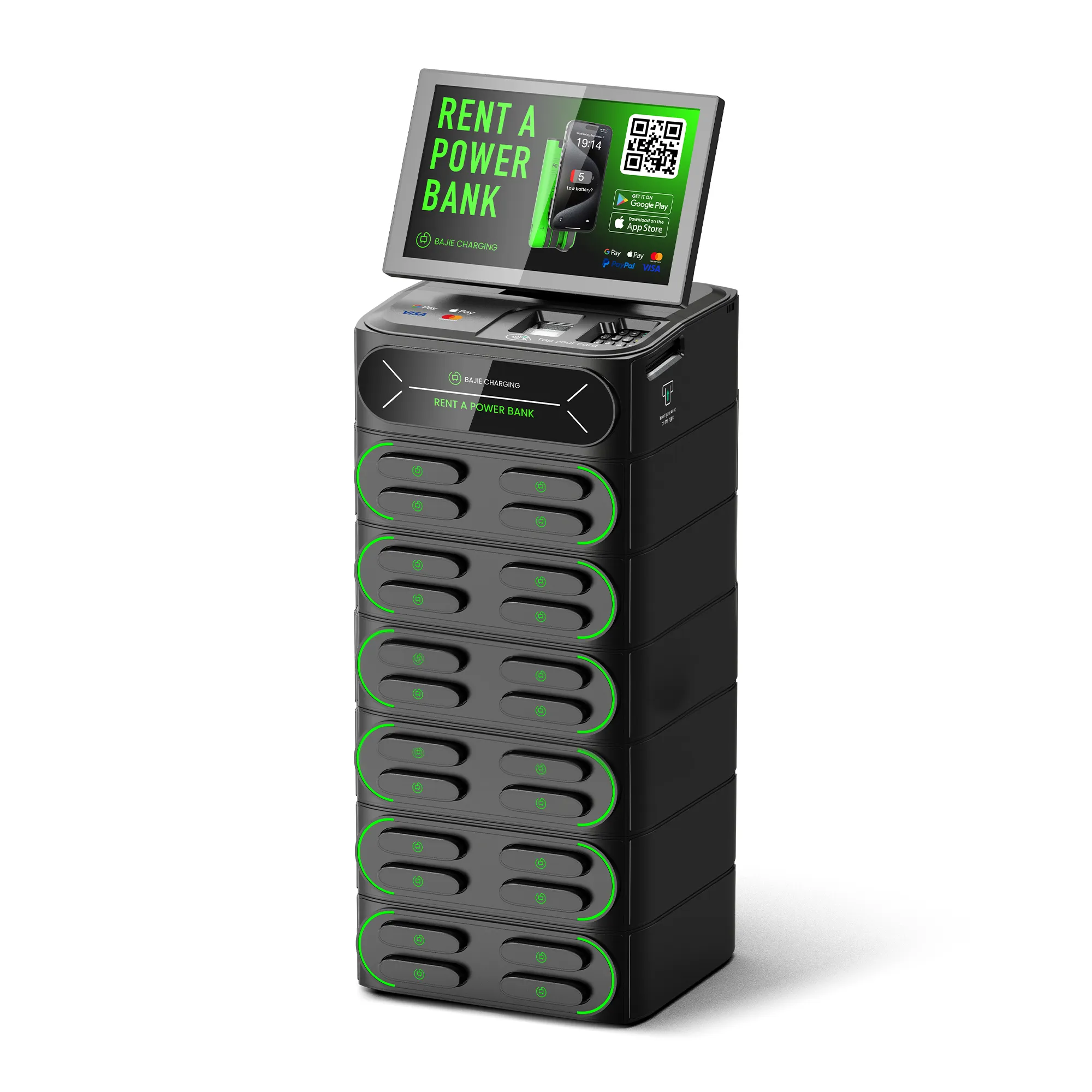 24-Slot Card Power Bank Station + POS