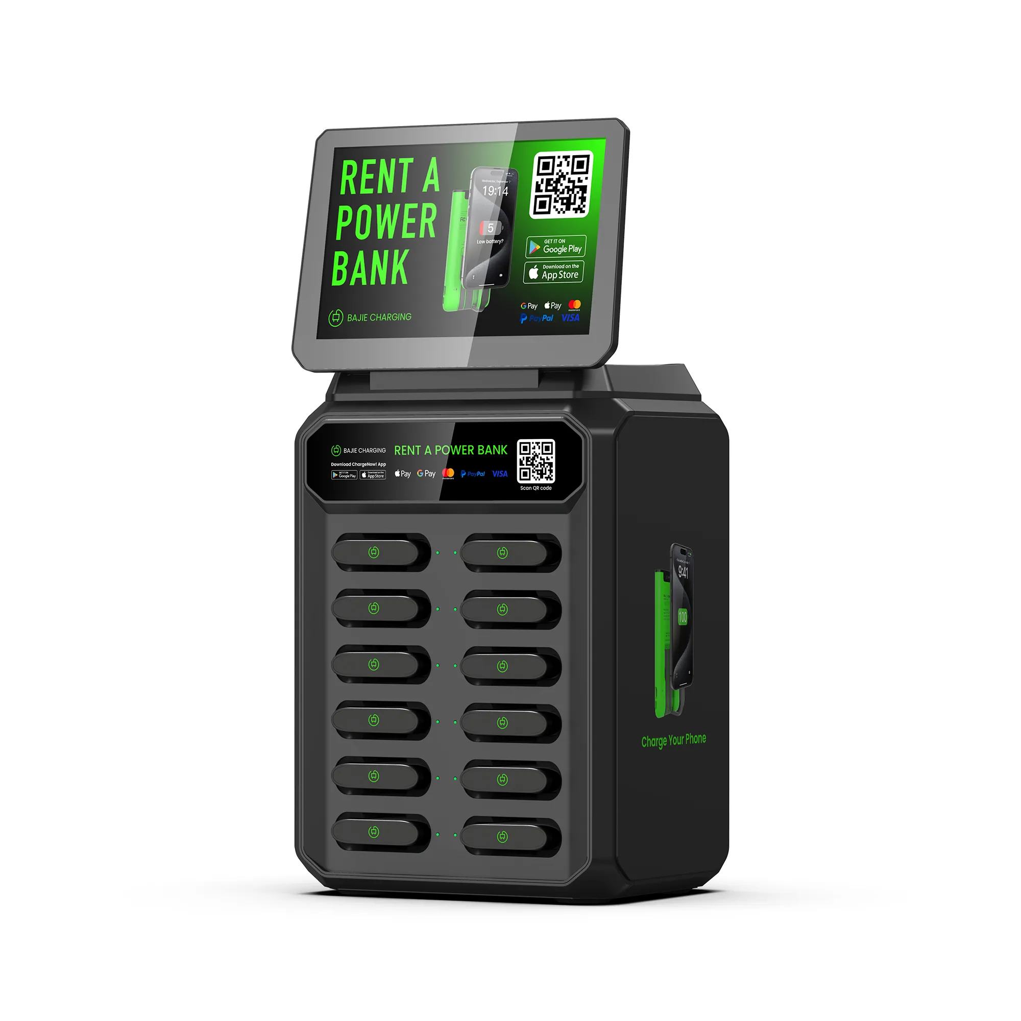 ​​12-Slot Power Bank Rental Machine With Screen