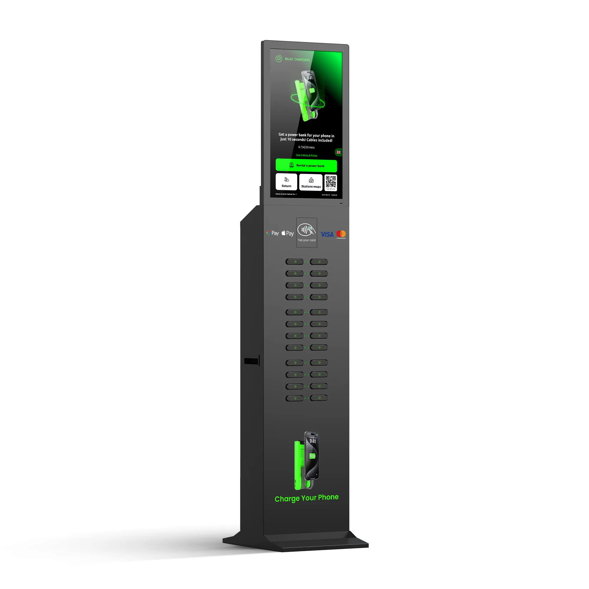 24-Slot Touchscreen Floor-Standing Cabinet​​