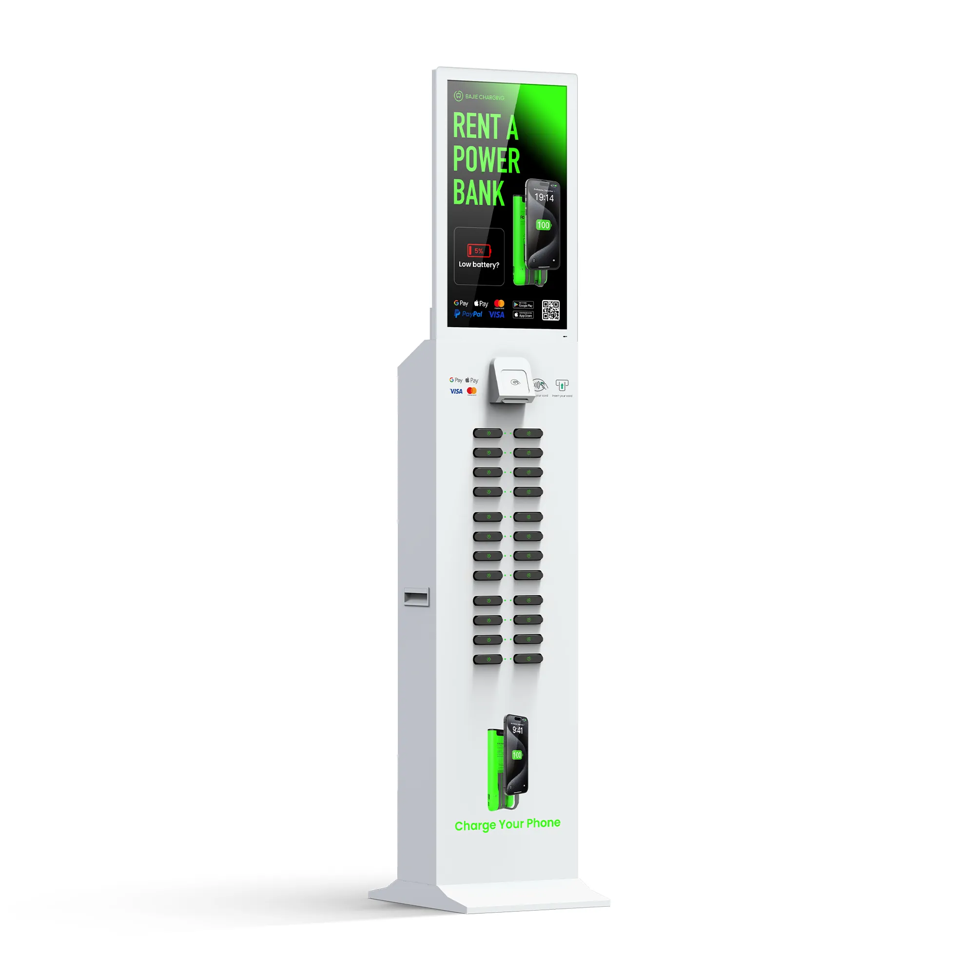 24-Slot Power Bank Kiosk +POS