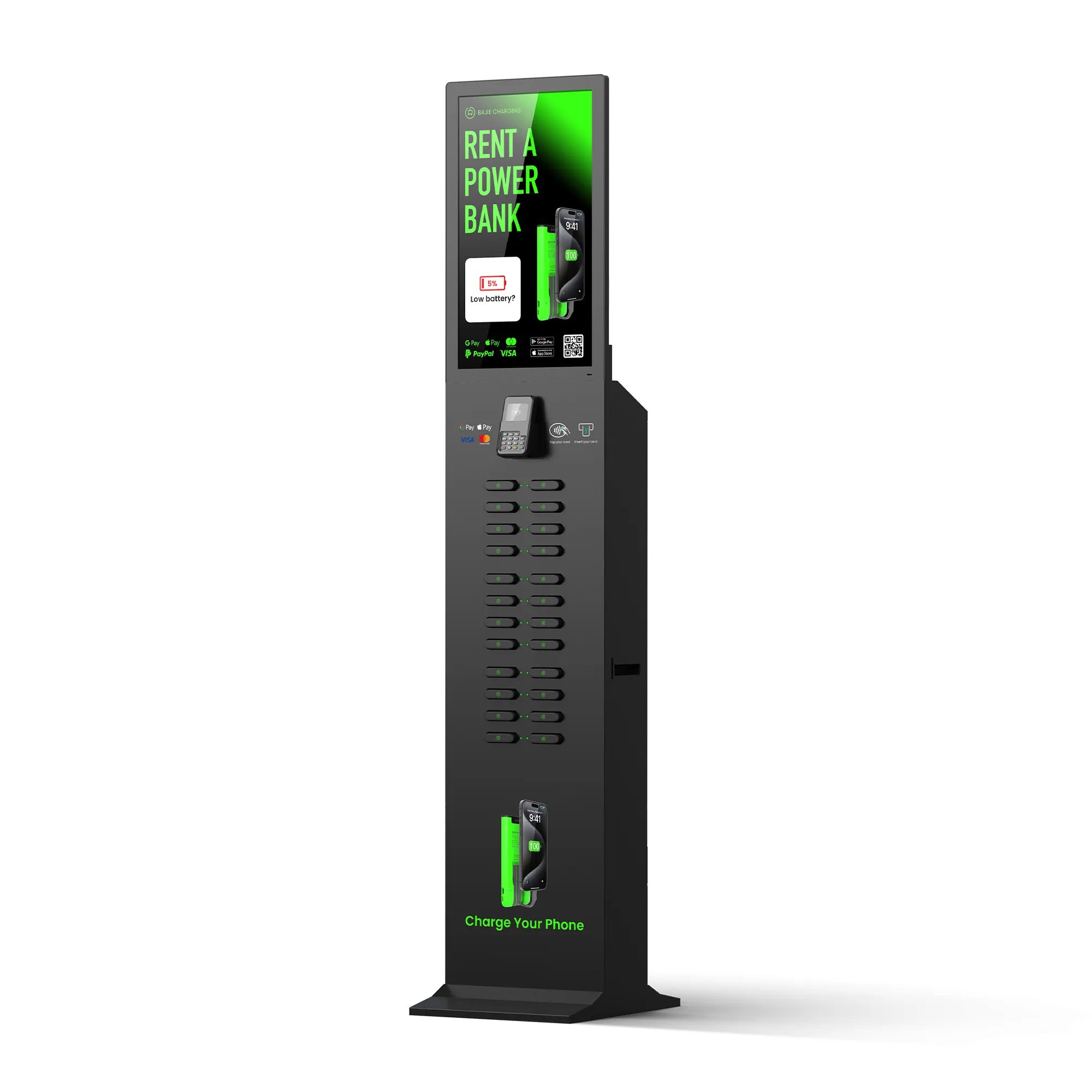 24-Slot Power Bank Kiosk +POS