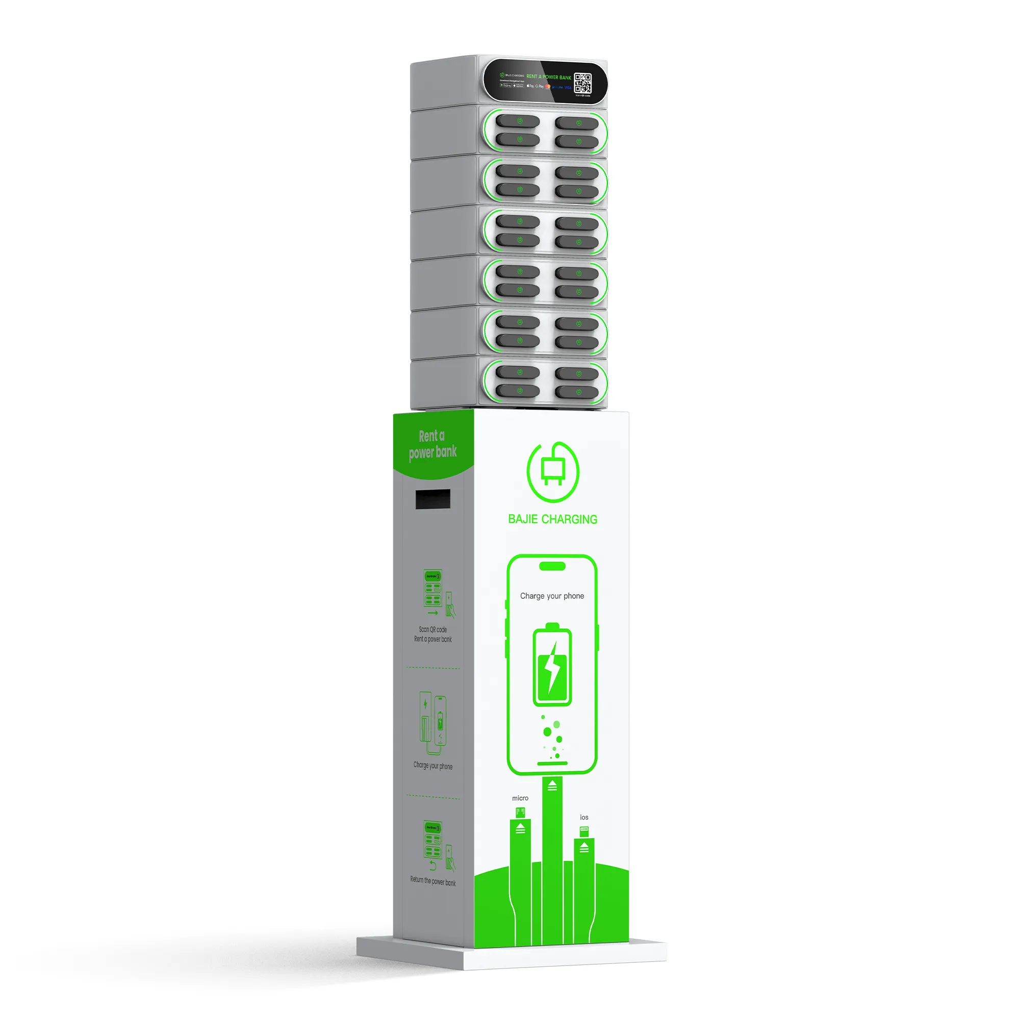 24-Slot Sharing Power Bank Rental Station