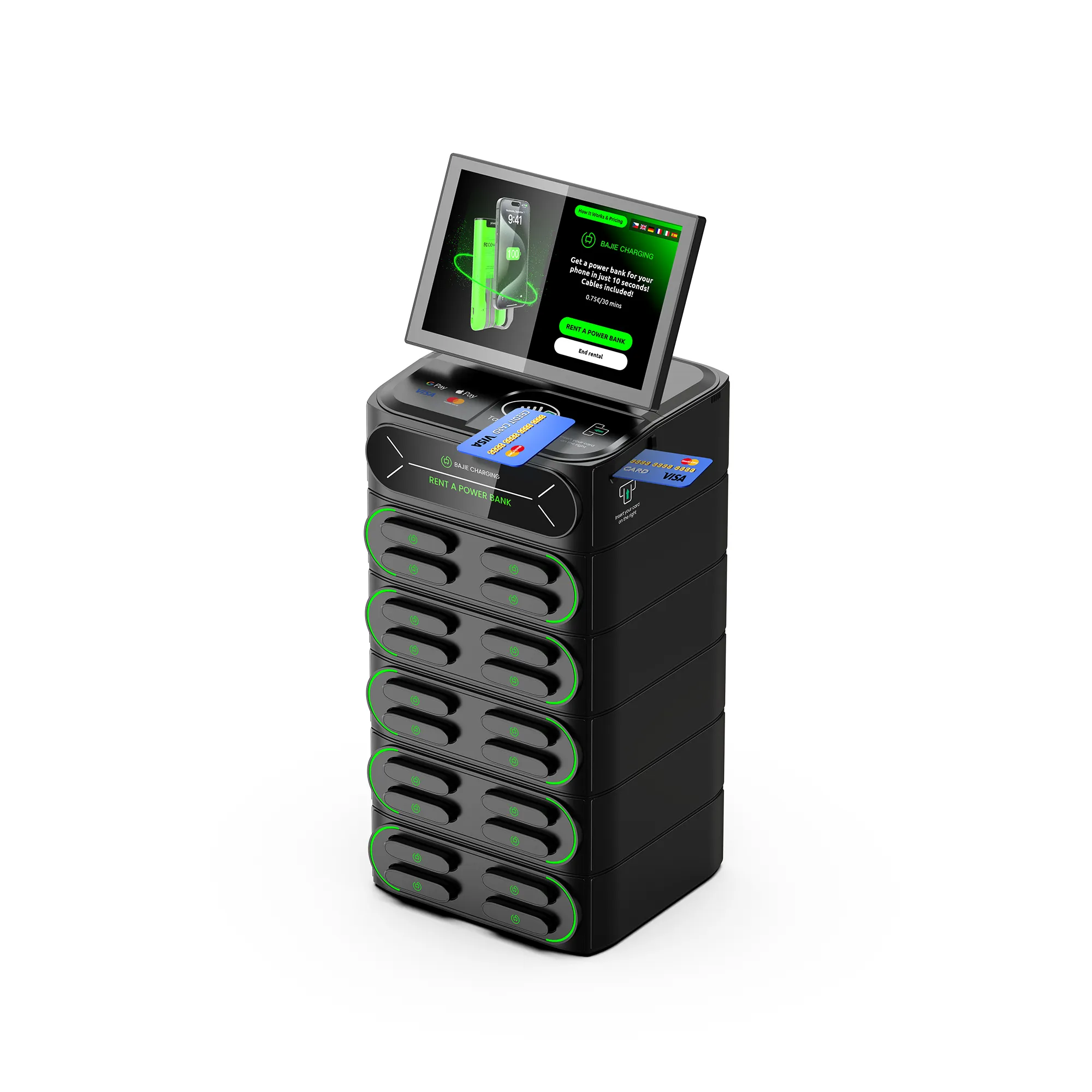 20-Slot Phone Charging Station + Touch & POS