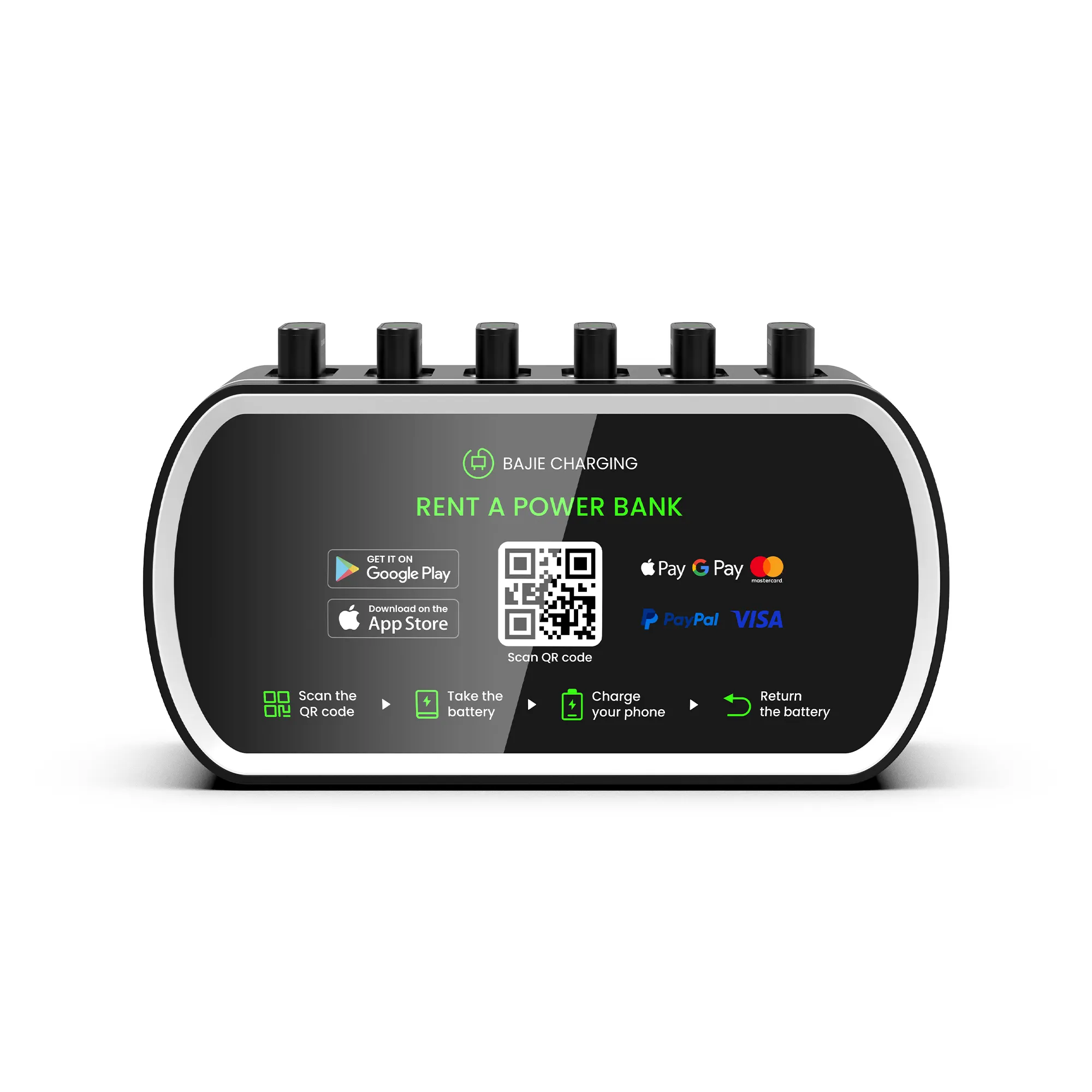 6-Slot Shared Power Bank Station