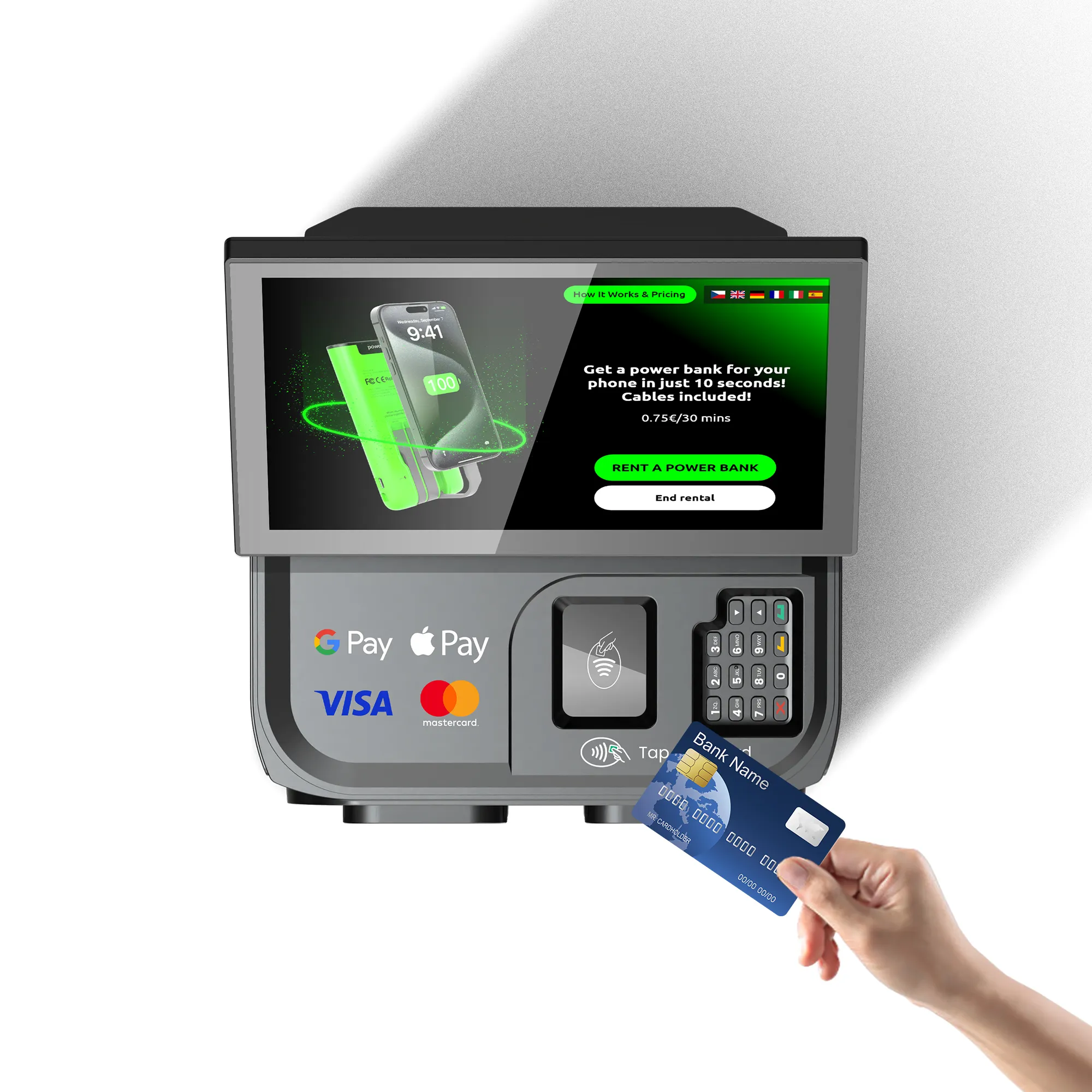 8-Slot Smart Charging Station (Touch Screen & POS)