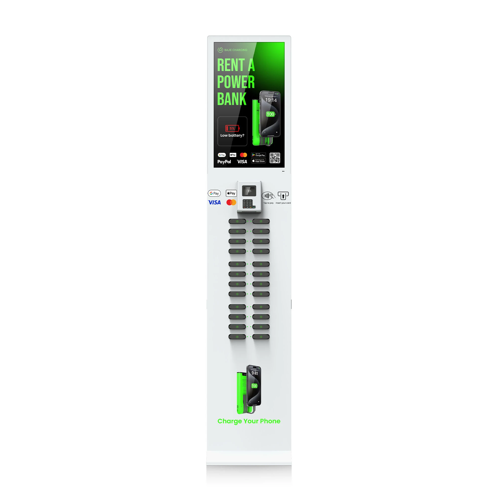 24-Slot Power Bank Kiosk +POS