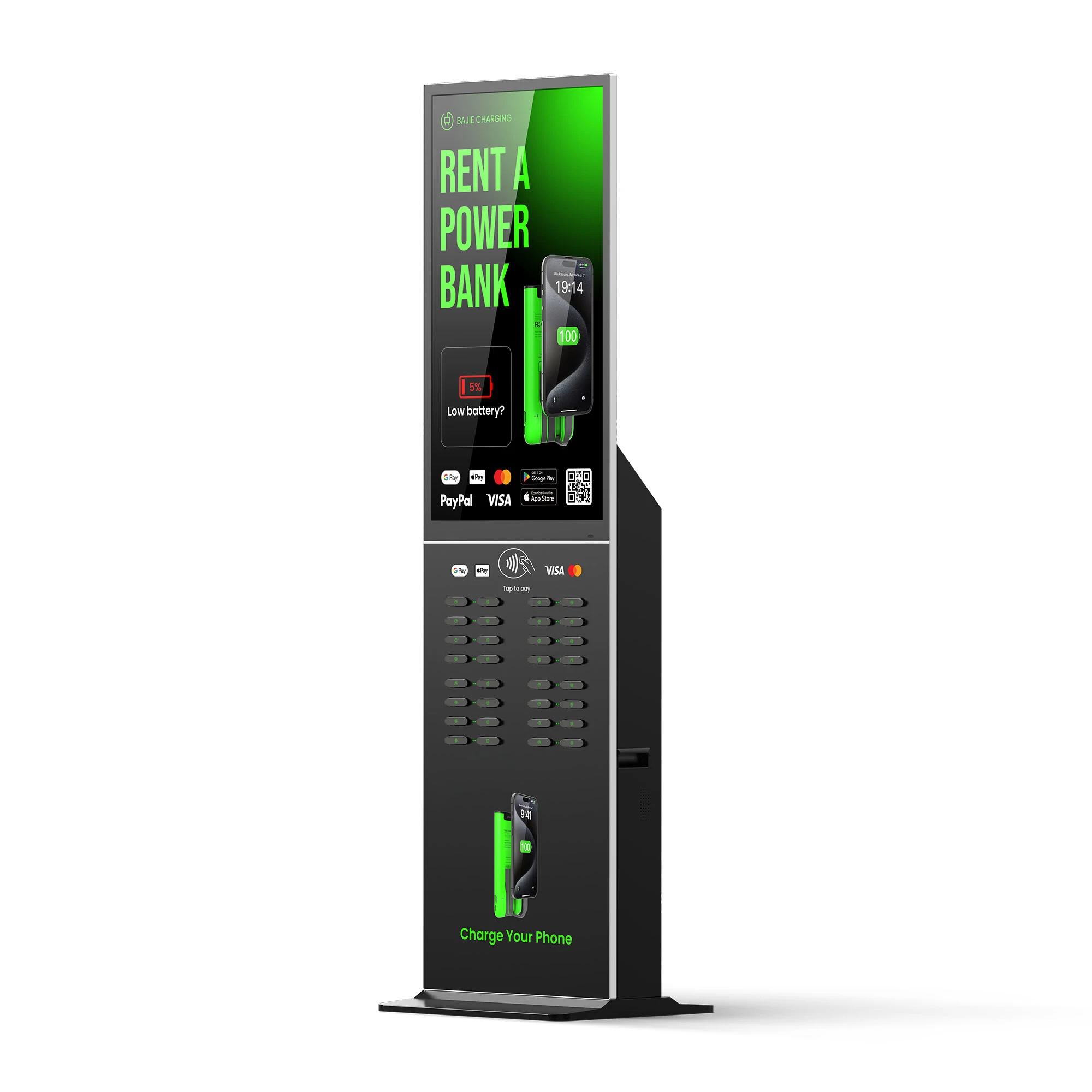 32-Slot Shared Power Bank Station +POS